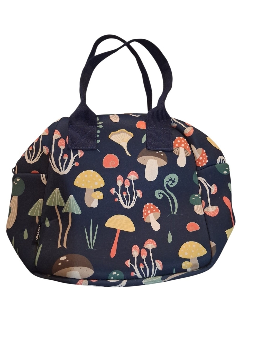 Navy Mushroom Print Tote Bag